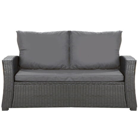 Setgarden – Coussins d'extérieur anthracite 112x50x7 cm – Résine tressée – Lot de 2 coussins pour canapé de jardin – Confort et style - 256x50cmcoussins