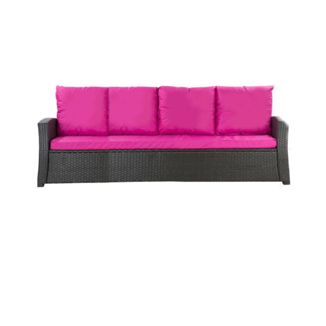 Setgarden – Coussins d'extérieur en résine tressée 168x50x7 cm – Lot de 3 coussins de canapé – Taie en polyester enduit de téflon – Confort optimal
