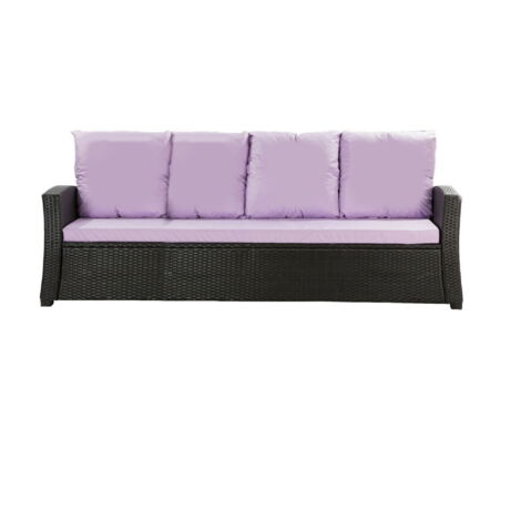 Coussins de canapé de jardin en résine tressée 168x50x7+356x50cm Set de coussins 3 places Lot de coussins de jardin coussins d'extérieur violet