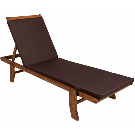 Coussin de chaise longue 190x60x4cm, coussin pour chaise longue de jardin, chaise longue en bois marron, coussin pour chaise longue de piscine