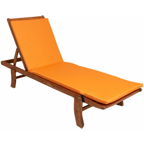 Coussin de chaise longue 190x60x4cm, coussin pour chaise longue de jardin, chaise longue en bois orange, coussin pour chaise longue de piscine