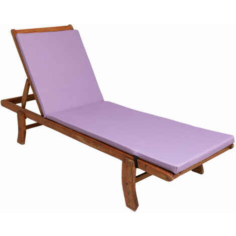 Coussin de chaise longue 190x60x4cm, coussin pour chaise longue de jardin, chaise longue en bois lilas, coussin pour chaise longue de piscine