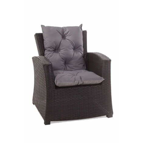 Coussin de chaise de jardin 50x50x55cm 6 pièce coussin de jardin anthracite Coussin de fauteuil résine tressée Coussin d'assise à dossier haut-Enkel (1/5)