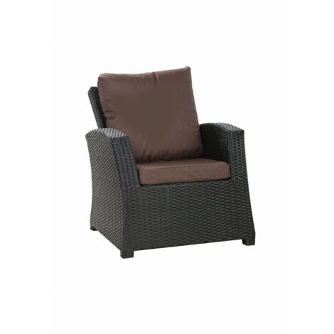 Coussins de fauteuil tressé en résine 56x52x7+56x50 1 pièce Coussin l'extérieur Marron Coussin de jardin coussin de chaise à dossier haut