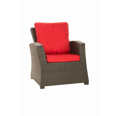 Coussins de fauteuil tressé en résine 56x52x7+56x50 1 pièce Coussin l'extérieur Rouge Coussin de jardin coussin de chaise à dossier haut