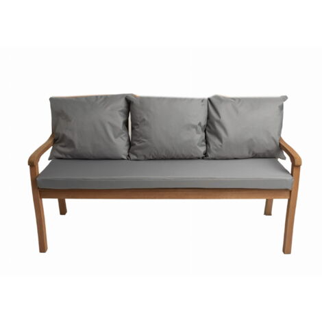 Coussins pour banc 150x50x7/3x50x56cm, coussins pour Banquette jardin Gris, Coussin extérieur/intérieur, Coussins 3places pour balancelle (1/5)