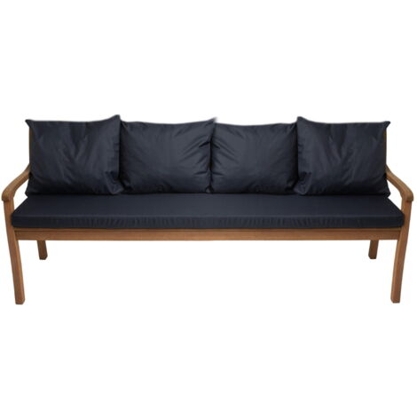 Coussin pour banc 170x50/4x50x56cm, Coussin extérieur, Coussins pour balançoires de jardin 3 places Bleu foncé, Coussin d'assise, Coussin de dossier (1/5)