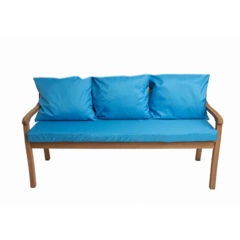 Coussins pour banc 150x50x7/3x50x56cm, coussins pour Banquette jardin Bleu, Coussin extérieur/intérieur, Coussins 3places pour balancelle (1/5)