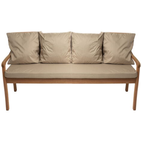Coussin pour banc 170x60/4x50x56cm, Coussin extérieur, Coussins pour balançoires de jardin 3 places Beige, Coussin d'assise, Coussin de dossier