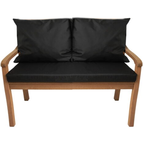 Coussin pour banc 120x50x7/2x50x56cm, Coussins pour Banquette de jardin Noir, Coussin extérieur/intérieur, Coussins pour balancelle de jardin (1/5)