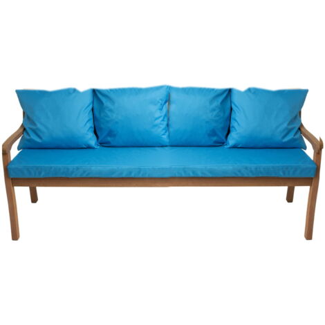 Coussin pour banc 170x50/4x50x56cm, Coussin extérieur, Coussins pour balançoires de jardin 3 places Bleu, Coussin d'assise, Coussin de dossier (1/5)