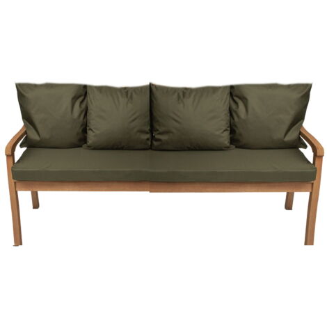 Coussin pour banc 170x60/4x50x56cm, Coussin extérieur, Coussins pour balançoires de jardin 3 places Vert, Coussin d'assise, Coussin de dossier