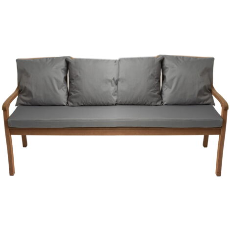 Coussin pour banc 170x50/4x50x56cm, Coussin extérieur, Coussins pour balançoires de jardin 3 places Gris, Coussin d'assise, Coussin de dossier (1/5)