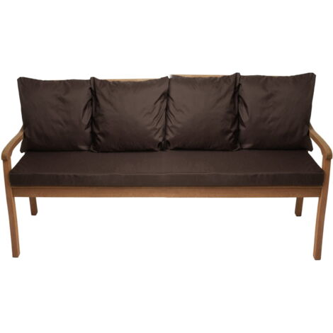Coussin pour banc 170x50/4x50x56cm, Coussin extérieur, Coussins pour balançoires de jardin 3 places Marron, Coussin d'assise, Coussin de dossier (1/5)