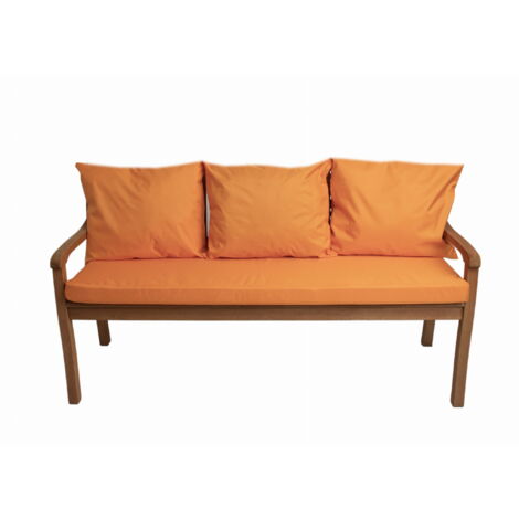 Coussins pour banc 150x50x7/3x50x56cm, coussins pour Banquette jardin Orange, Coussin extérieur/intérieur, Coussins 3places pour balancelle (1/5)
