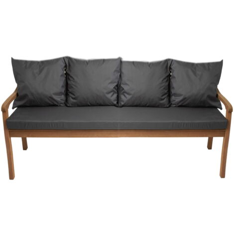 Coussin pour banc 170x60/4x50x56cm, Coussin extérieur, Coussins pour balançoires de jardin 3 places Anthracite, Coussin d'assise, Coussin de dossier (1/5)