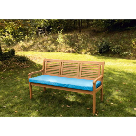 Coussin Pour Banc De Jardin 120x60x50 Cm - Turquoise - Rembourrage Polyester Lavable - Avec Bandes De Fixation