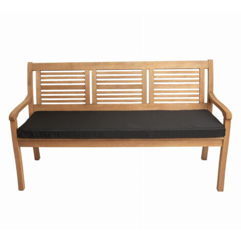 Coussin pour banc de jardin 140x60x7cm assise, coussin de balancelle de jardin, coussin d'assise plat, coussin d'extérieur de jardin Noir (1/5)
