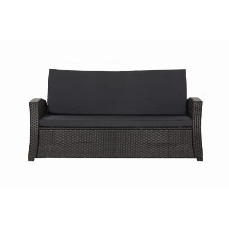 Coussins de canapé meubles de jardin en résine tressée Tressée Noir, Coussins balançoire d'extérieur 120x50x50 Coussin de banc extérieur -Slim