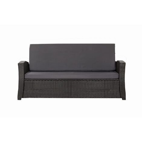 Coussins de canapé meubles de jardin en résine tressée Anthracite, Coussins balançoire d'extérieur 110x50x50cm Coussin pour banquette 2 places-Slim