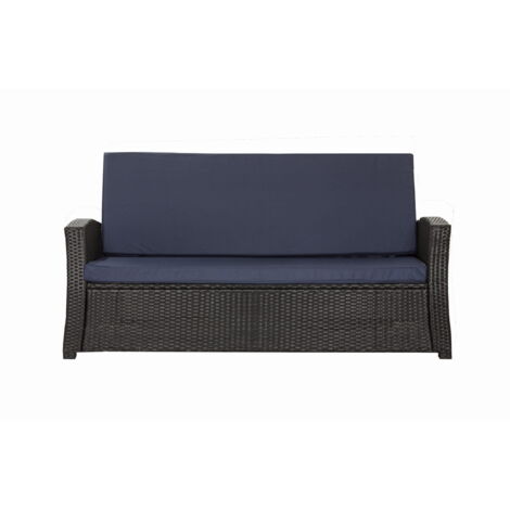 Coussins de canapé meubles de jardin en résine tressée Bleu, Coussins balançoire d'extérieur 110x50x50cm Coussin pour banquette 2 places-Slim