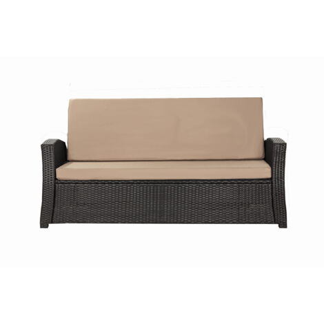 Coussins de canapé meubles de jardin en résine tressée Beige, Coussins balançoire d'extérieur 170x50x50cm Coussin de banc de jardin 3 places -Slim