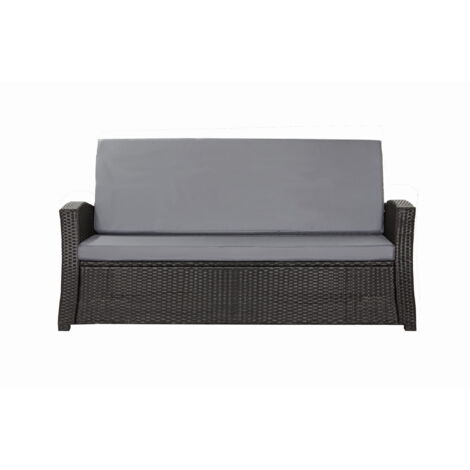 Coussins de canapé meubles de jardin en résine tressée Gris, Coussins balançoire d'extérieur 170x60x50cm Coussin de banc de jardin 3 places -Slim (1/5)