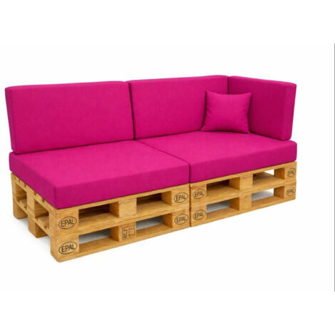 Set 6 coussins palette assises 120x80 dossiers + 120x40 kit coussins canapé de jardin Rosa coussins pour mobilier de jardin