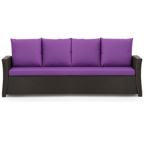 Coussins de canapé meubles de jardin en résine tressée Violet, Coussins balançoire d'extérieur 170x60x50cm Coussin de banc de jardin 3 places -Mix