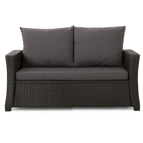 Coussins de canapé meubles de jardin en résine tressée Anthracite, Coussins balançoire d'extérieur 130x60x50cm Coussin de banc extérieur -Mix
