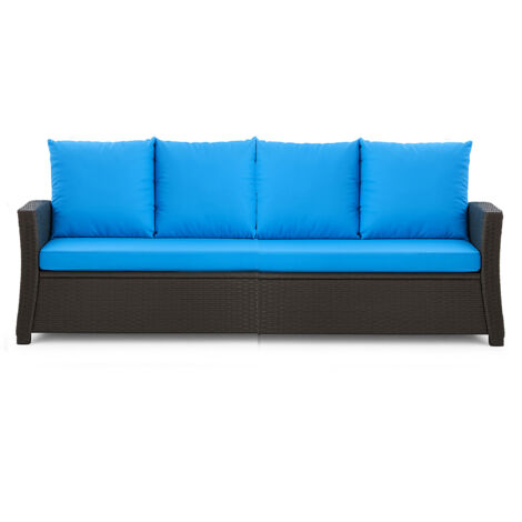 Coussins de canapé meubles de jardin en résine tressée Bleu, Coussins balançoire d'extérieur 180x60x50cm Coussin de banc de jardin 3 places -Mix (1/5)
