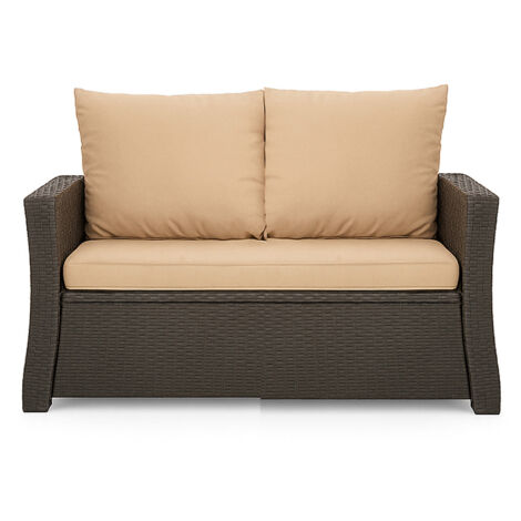 Coussins de canapé meubles de jardin en résine tressée Beige, Coussins balançoire d'extérieur 130x60x50cm Coussin de banc extérieur -Mix