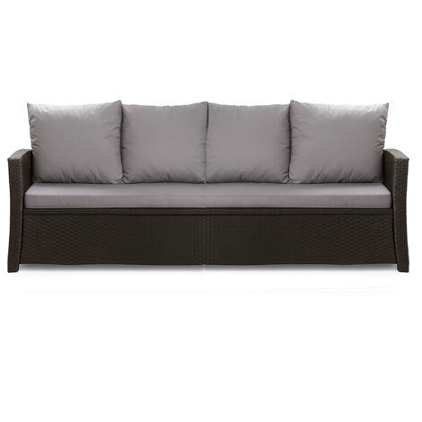 Coussins de canapé meubles de jardin en résine tressée Gris, Coussins balançoire d'extérieur 170x60x50cm Coussin de banc de jardin 3 places -Mix