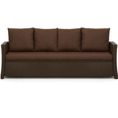 Coussins de canapé meubles de jardin en résine tressée Marron, Coussins balançoire d'extérieur 170x60x50cm Coussin de banc de jardin 3 places -Mix