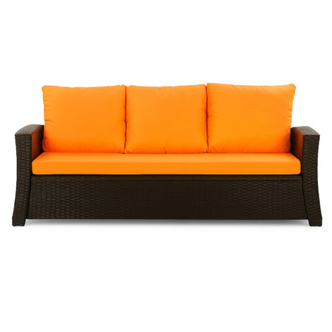 Coussins de canapé meubles de jardin en résine tressée Orange, Coussins balançoire d'extérieur 140x60x50cm Coussin de banc de jardin extérieur -Mix