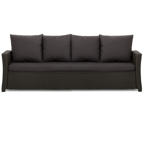 Coussins de canapé meubles de jardin en résine tressée Tressée Noir, Coussins balançoire d'extérieur 180x60x50 Coussin de banc de jardin 3 places-Mix