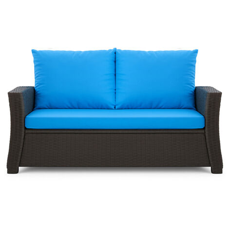 Coussins de canapé meubles de jardin en résine tressée Bleu, Coussins balançoire d'extérieur 120x50x50cm Coussin de banc extérieur -Mix (1/5)