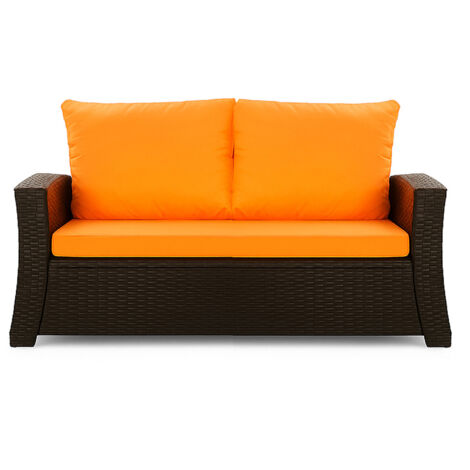 Coussins de canapé meubles de jardin en résine tressée Orange, Coussins balançoire d'extérieur 120x60x50cm Coussin de banc extérieur -Mix