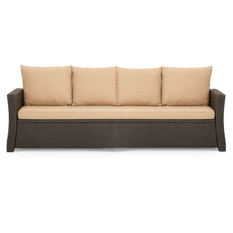 Coussins de canapé meubles de jardin en résine tressée Beige, Coussins balançoire d'extérieur 170x60x50cm Coussin de banc de jardin 3 places -Mix