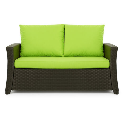 Coussins de canapé meubles de jardin en résine tressée Citron, Coussins balançoire d'extérieur 100x50x50cm Coussin pour banquette 2 places mix
