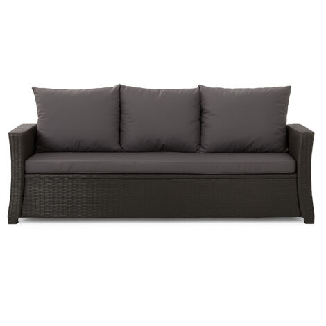 Coussins de canapé meubles de jardin en résine tressée Anthracite, Coussins balançoire d'extérieur 160x50x50cm Coussin de banc de jardin 3 places -Mix