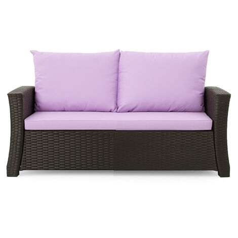 Coussins de canapé meubles de jardin en résine tressée Violet, Coussins balançoire d'extérieur 130x60x50cm Coussin de banc extérieur -Mix