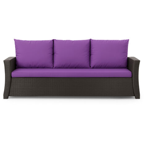 Coussins de canapé meubles de jardin en résine tressée Violet, Coussins balançoire d'extérieur 160x60x50cm Coussin de banc de jardin 3 places -Mix (1/5)