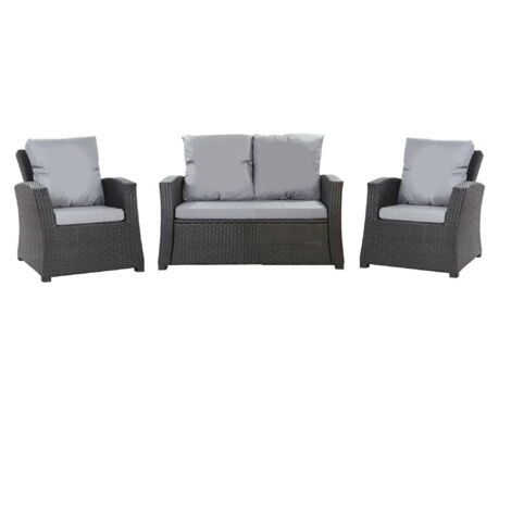 Lot coussins pour salon de jardin résine tressée 4 personnes, coussins pour canapé 110x50x7cm Gris, coussins pour fauteuil de jardin 2x50x56cm