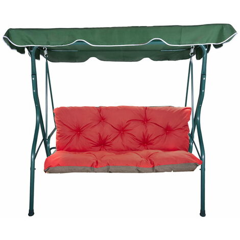 Coussins de balancelle extérieur 150 x 60 x 50cm, coussins pour balancelles 3-2 places, Rouge, SETGARDEN