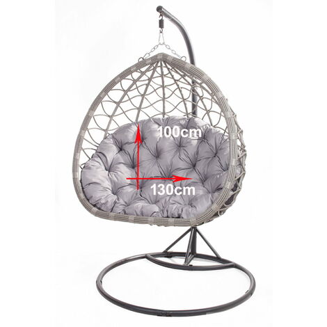 Setgarden – Coussin extérieur 130 x 100 cm – Épaisseur 10 cm – Mousse polyuréthane antiallergique – Housse imperméable en polyester