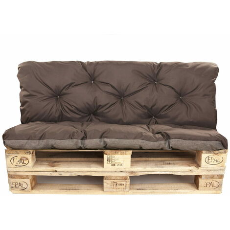 Coussins palettes 120x60 Assise et Dossier 120x50cm,coussin palette exterieur, coussins de palette Marron, coussins de canapé de jardin