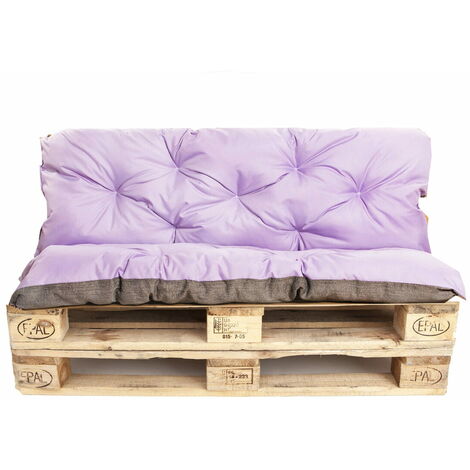 Coussins palettes 120x50 Assise et Dossier 120x40cm, coussins de palette Violet clair, coussins de canapé de jardin, coussin palette exterieur