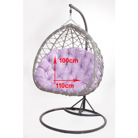 Coussins pour fauteuil berçant de jardin 110 x 100cm Coussin Fauteuil Suspendu Coussin fauteuil suspendu hamac Violet clair (1/2)