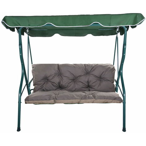Setgarden – Coussins pour balancelle extérieur 160 x 60 cm – Garnissage mousse polyuréthane antiallergique – Housse 100 % polyester imperméable – 6 attaches